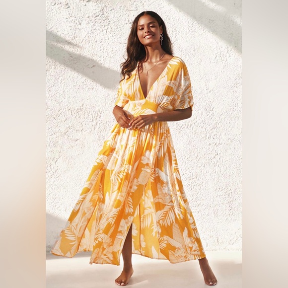 Cupshe Dresses Yellow Floral Vneck Dress Nwt Poshmark